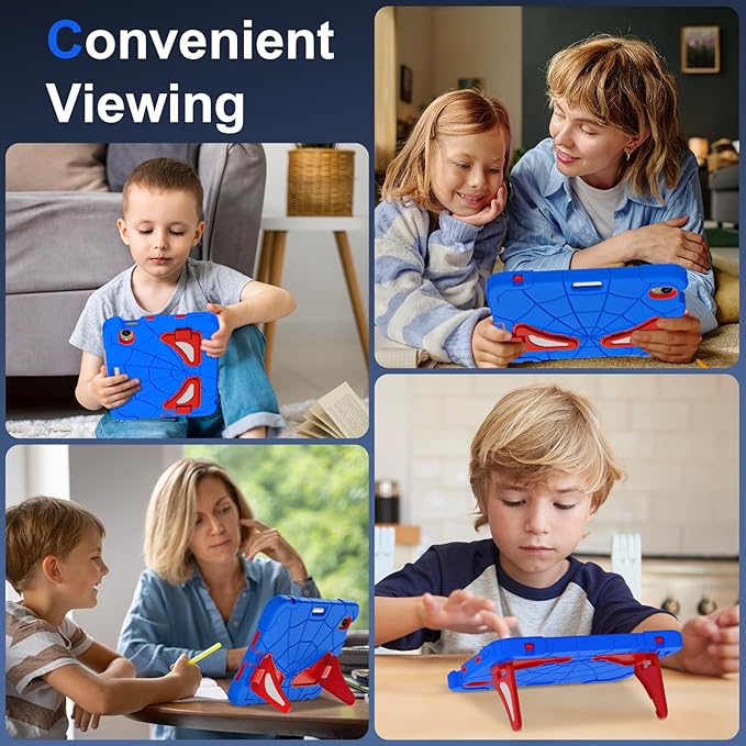 AKABEILA Compatible with Apple iPad 10.2 7th 8th 9th(2019/2020/2021) Tablet Case，Lightweight Shockproof Rugged Protective Cover with Kickstand for Kids Children Boys Babies Blue Red