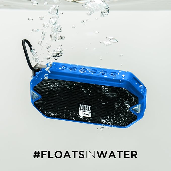 Altec Lansing - HydraMini Wireless Bluetooth Speaker, IP67 Waterproof USB C Rechargeable Battery with 6 Hours Playtime, Compact, Shockproof, Snowproof, Everything Proof (Royal Blue)