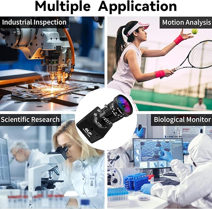 20MP USB3.0 Industrial Camera,4K UHD 3840P High Resolution,30fps High Frame Rate 5-50mm 10X Manual Varifocal Lens Lightburn Webcam,Plug and Play Free Drive for Laptop Jetson Nano, Raspberry Pi