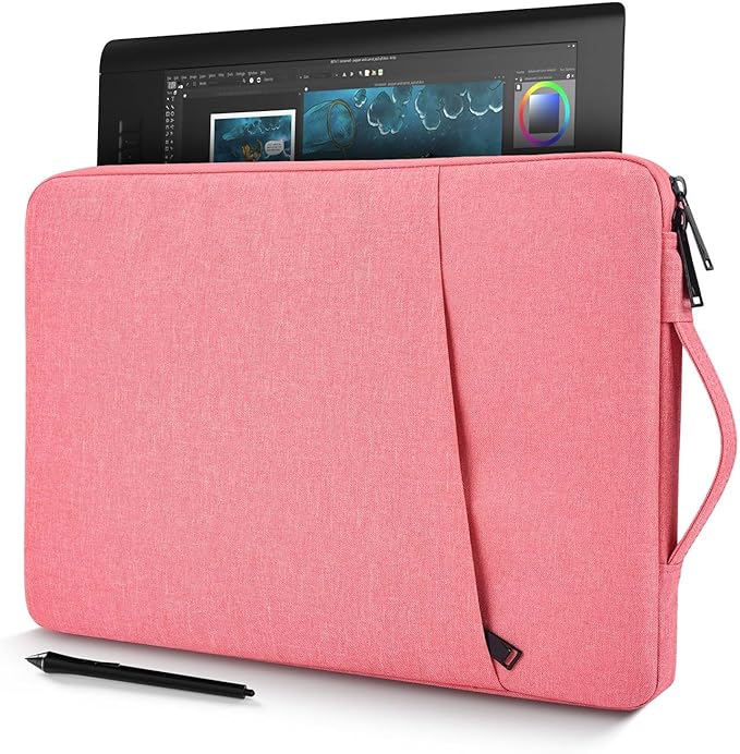 Portable Drawing Tablet Sleeve Protective Carrying Case for XP-Pen Artist13.3 Pro 13.3 Inch/ Artist12/ Artist Pro 14,Pink