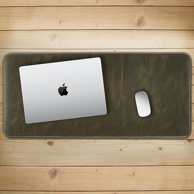 Londo Top Grain Leather Extended Mouse Pad – Large Desk Mat for Office & Gaming, Smooth Writing Surface, Non-Slip Base, Durable & Stylish Workspace Accessory