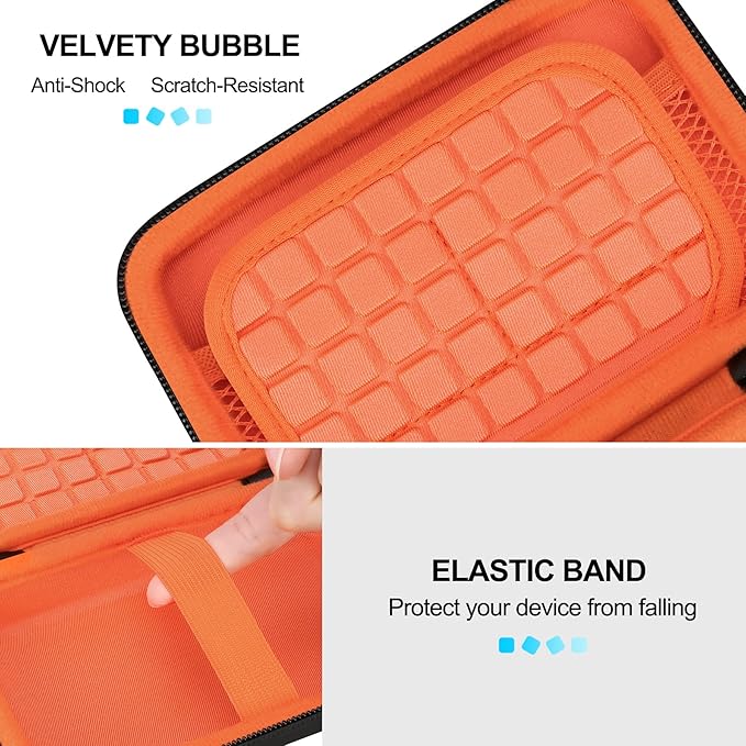 Lacdo Hard Drive Carrying Case for SanDisk Professional G-Drive ArmorATD – Rugged Portable External Hard Drive HDD USB-C USB 3.2 Gen 1 1TB 2TB 4TB 5TB 6TB Shockproof Protective Travel Bag, Orange