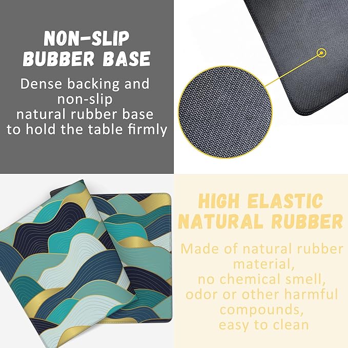 Large Mouse Pad Gold Line Wave Extended Gaming Mouse Pad Desk Mat Stitched Edges Mousepad Non-Slip Rubber Base Keyboard Pad for Laptop Computer PC 35.4 x 15.7 inches