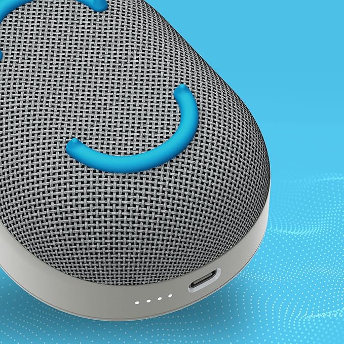Skullcandy Kilo Wireless Bluetooth Speaker - IPX7 Waterproof Mini Bluetooth Speaker with 24 Hour Battery, Downward Firing Passive Radiator, and True Wireless Pairing - Perfect for Outdoor (Grey)