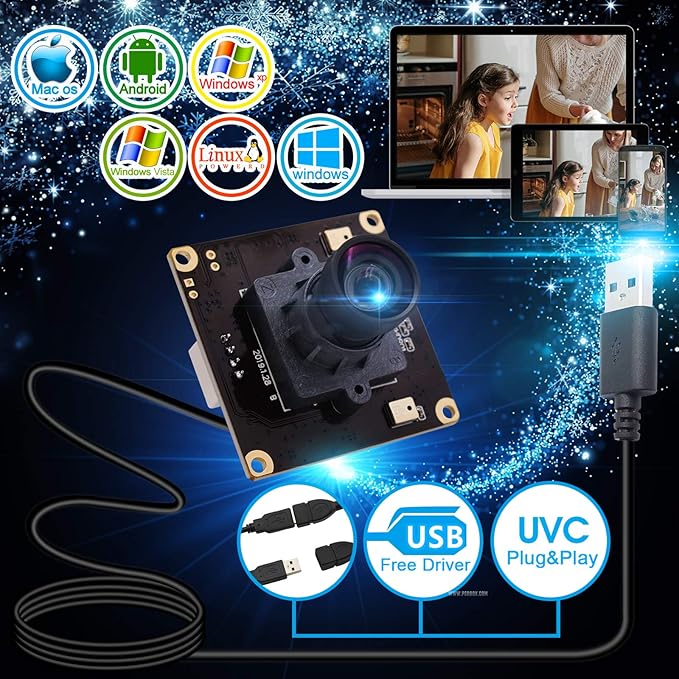 4K Webcam Mini USB Camera with 100 Degree,Ultra HD 2160P Web Camera with Sony IMX317 Sensor Minicam Aluminum Case Webcamera UVC Support,Plug&Play for Windows,Android,Mac,Linux Web Cams