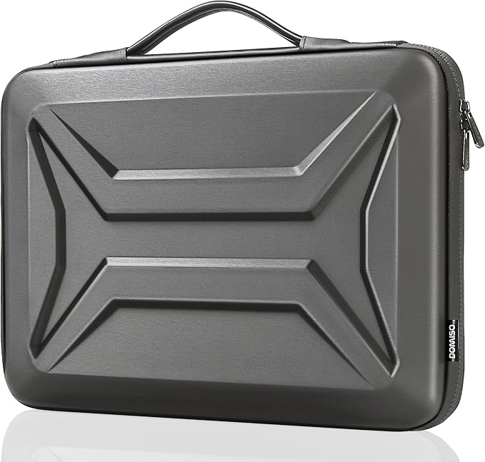 DOMISO 15.6-16 Inch Laptop Hard Case, Waterproof Shockproof Hard Shell Laptop Sleeve Protective Computer Bag for Macbook Pro/Lenovo IdeaPad/HP ENVY/Dell XPS,Dark Grey