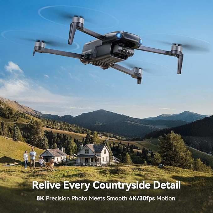 Ruko U11MINI 4K (RC3), Professional 8K Drone with 5.5" Touchcreen, Drones with camera for Adults 4K Video, 3-Axis Gimbal, 20000ft FPV Transmission, Under 249g FAA Exempt, Beginner (64-Min Flight)