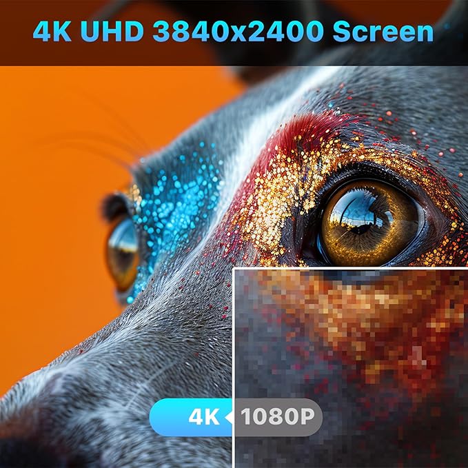 Upperizon Portable Monitor 14 inch 4K 3840X2400 100000:1 100% DCI-P3 OLED HDMI USB-C Travel Monitor for Laptop MacBook PC Surface PS5 Xbox, External Display with Kickstand & Speakers, VESA Compatible