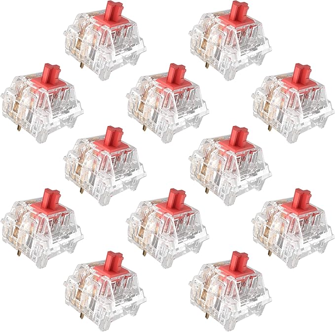Zhouwang Burgundy Switch Mechanical Keyboard Replacement,3 Pin Linear/Accurate Typing/Dustproof/RGB Transparent Gaming Keyboard Switches(108Pcs)