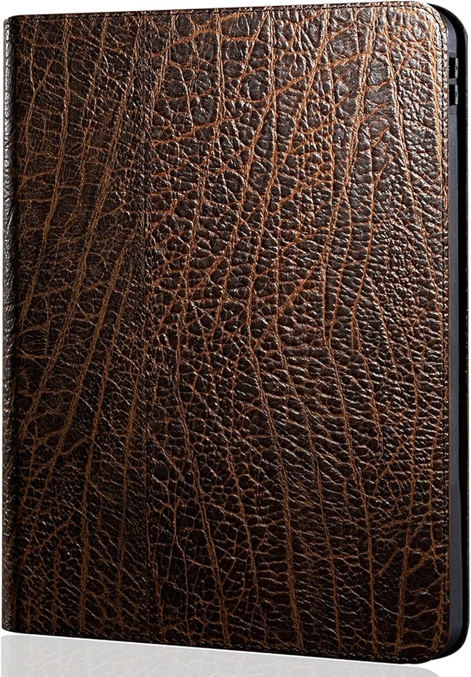 Gexmil Genuine Leather Case for iPad mini 7 (A17 Pro) 2024,iPad mini 6 Generation 8.3 Inch Case 2021, Anti Fingerprint/Slip,Cowhide Folio Cover Auto Sleep/Wake with Adjustable Stand,Buffalo Pattern