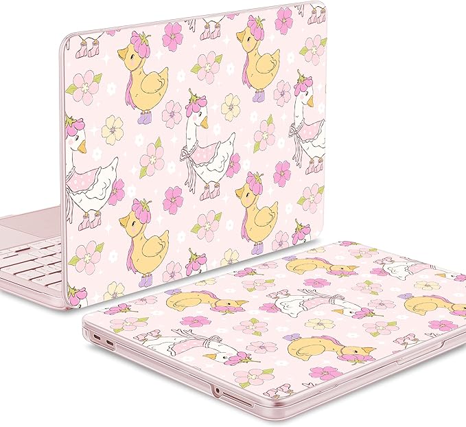 Tuiklol for 2026 MacBook Neo 13 Inch A18 Pro Chip Case, (Model A3404) Anti-Scratch Anti-Drop Slim Hard PC Shell Case with Shockproof Protective MacBook Neo Laptop Cover, Goose Flowers