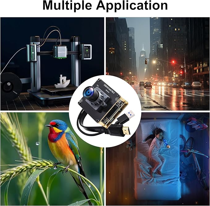 4K HDMI USB3.0 Simultaneous Output Camera, H.264 High Speed 60fps Low Illumination Color Webcam, 100° Wide Angle No Distortion Lens, Plug & Play for Windows Linux Android