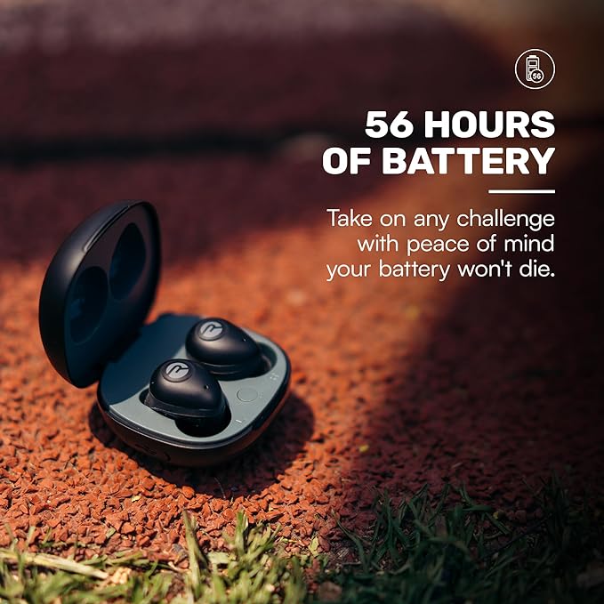 Raycon Fitness Bluetooth Wireless Earbuds + Microphone with Active Noise Canceling, Sweat & Water-Resistant Earphones, Running Headphones, Ear Buds Wireless Bluetooth 56 Hours Playtime (Purple)