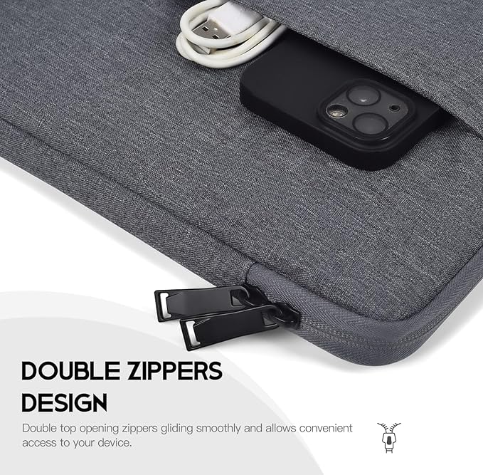 Portable Monitor Sleeve 18.5 inch, Padded Carrying Case Compatible with Most 18.5-in Portable Display Monitors, Water-Resistant Shockproof Monitor Bag with Accessory Pocket -Space Gray