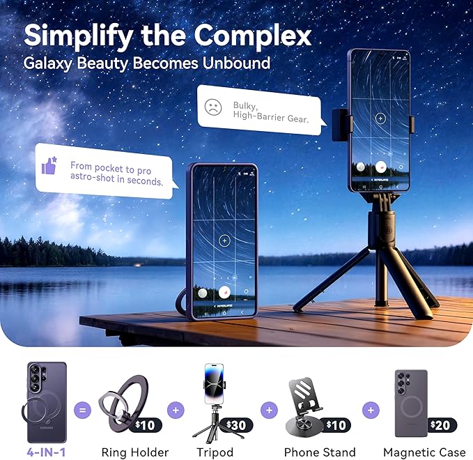 CASEKOO Cobalt Violet for Samsung Galaxy S26 Ultra Case with 360 Spin Magnetic Stand [Fit for MagSafe] [18FT MIL-STD Protection] Shockproof Invisible Ring Holder Matte Galaxy s26 Ultra Case 6.9''