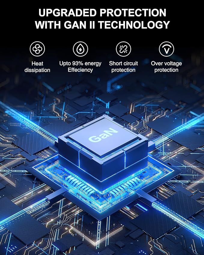 Nekteck 100W GaN USB C Fast Charger (3-Port) - PD 3.0 & QC 3.0 Compact Wall Charger for MacBook Pro/Air, iPhone 17/16/15, iPad, Galaxy S25/S24, PixelBook, Steam Deck, Laptops and More - Foldable