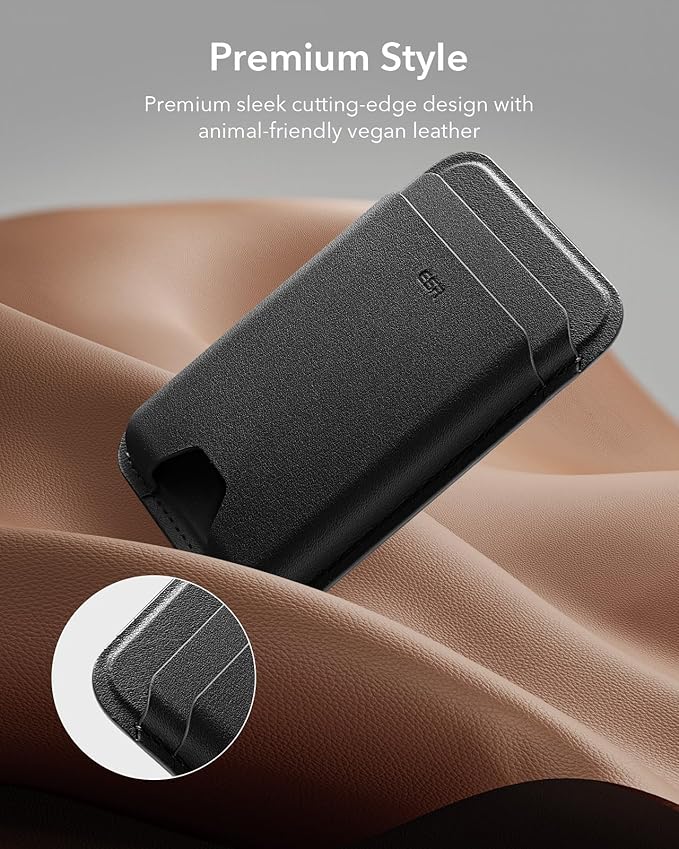 ESR for MagSafe Wallet, 5 Card Holder with RFID Blocking, MagSafe Sticker Included, Slim Magnetic Wallet for iPhone 17e/17/16/15/14/13/12 Series and Selected Samsung Devices, Not for 13/12 Mini, Black