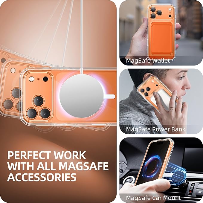 BERFY for iPhone 17 Pro Max Case, Compatible with MagSafe, Built-in Privacy Screen Protector, Camera Protection, Shockproof Full Body Phone Case 6.9", Clear