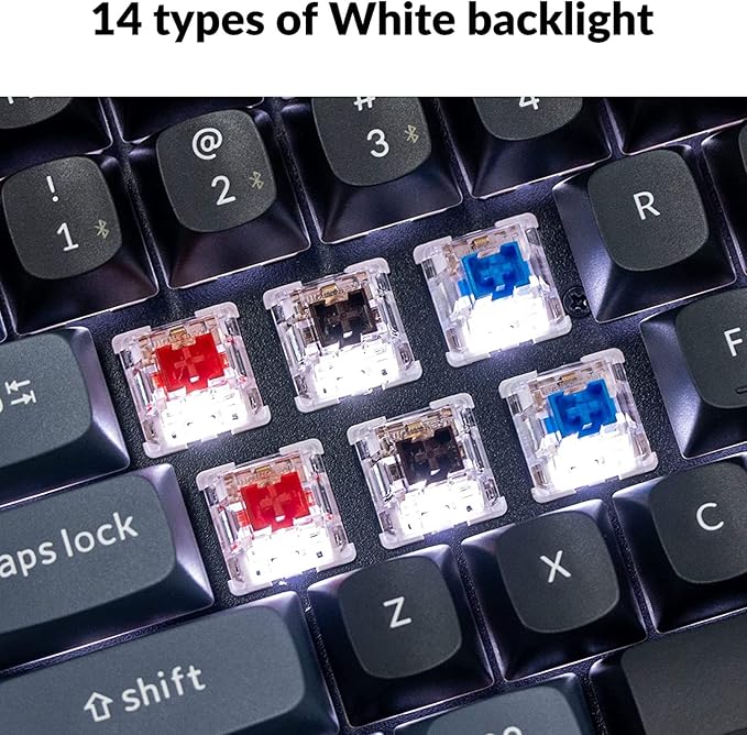 Keychron K10 Pro QMK/VIA Custom Wireless Mechanical Keyboard, Hot-Swappable Full Size 108 Keys Programmable White LED Backlit Brown Switch, Bluetooth/USB-C Wired Gaming Keyboard for Mac Windows Linux