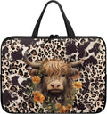 15 Inch Laptop Sleeve, Laptop Cover Computer Bag Tablet Carrying Case with Handle, Brown Cow Zipper Tote Bags Notebook Sleeves Handbag Messenger BriefcaseGifts for Women
