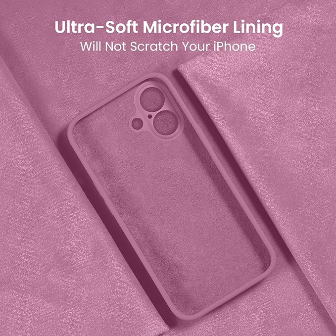 FireNova Designed for iPhone 16 Plus Case, Silicone Upgraded [Camera Protection] Case, Soft Anti-Scratch Microfiber Lining Inside, 6.7 inch, Lilac Purple