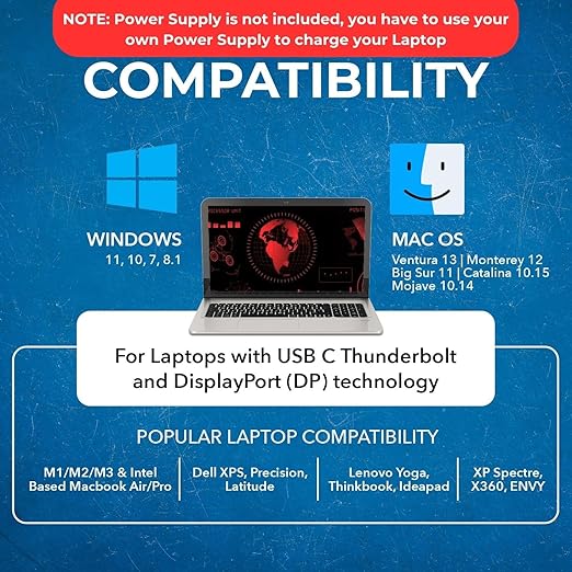 OREI USB C Docking Station Triple Monitor (MST, No Drivers, Windows) 3 Monitor Dock with 4K@60Hz 4:4:4 - SplitXtend Laptop Dock with 2 HDMI & DisplayPort, 85W PD, Ethernet, USB, SD/TF