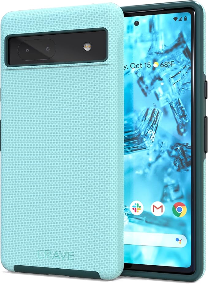 Crave for Google Pixel 7a Case, Shockproof Protection Dual Layer Case for Google Pixel 7a (6.1 inch) - Aqua
