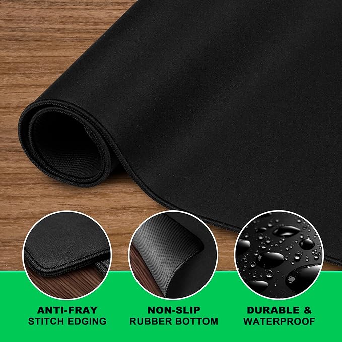 LifeTrim Huge 46”x17” 5mm Gaming Mouse Pad Large Mouse Pad for Desk Gaming Giant Black XXL Thick Long Extra Large Extended Big Gamer Desk Mat