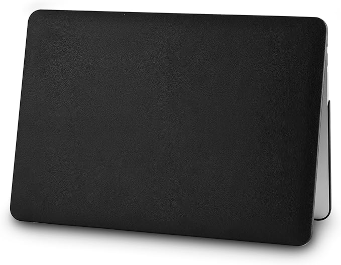 KECC Compatible with MacBook Air 15 inch Case 2025 2024 2023 Release M4 A3241 M3 A3114 M2 A2941 Protective Italian Leather Hard Shell + Keyboard Cover, Black Leather