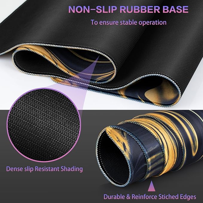Canjoy Gaming Mouse Pad, Fluid Pattern Mouse Pad 35.4x15.7inch Large Extended Computer Mouse Mat Keyboard Full Desk Mousepad for Gaming, Office, Home