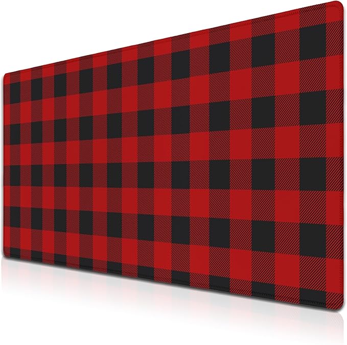 Buffalo Plaid Mousepad, XXL Big Mouse Pads Computer Desk Pads, Mat Non-Slip Rubber Base Waterproof with Stitched Edges, 35.4 X 15.7 inch for Work/Game/Office/Home Scottish Tartan