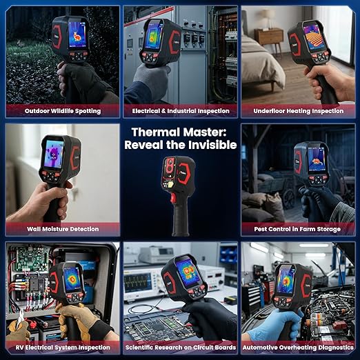 Hcalory T2-G 3.5" Thermal Camera 512*384 TISR Resolution Handheld Thermal Imager 6-Hour Battery Life with Video Recording and Wireless Connection Supported -4°F~1022°F Infrared Imager with PC Software