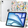 TiMOVO Case for iPad Air 11 Inch M4 2026/M3 2025/M2 2024, iPad Air 5th Generation 2022/4th Gen 2020 10.9 Inch with Pencil Holder, Stand Cover with Translucent Back, Auto Wake/Sleep, Flowers