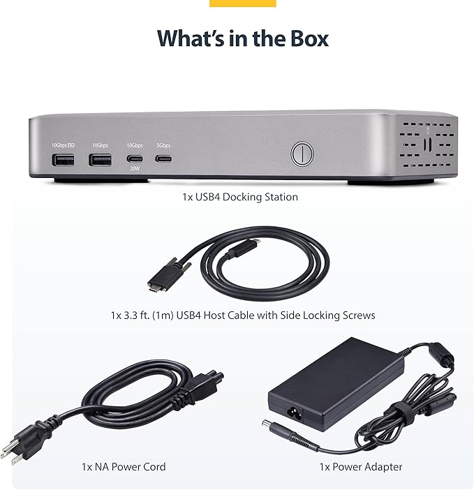 StarTech.com USB-C Docking Station (10-in-1, USB4), Up to 100W Charging for Laptop, 40Gbps Data Transfer, 2.5Gb Ethernet, Single 8K, Dual 4K Display, 6X USB (Not MacOS Compatible)