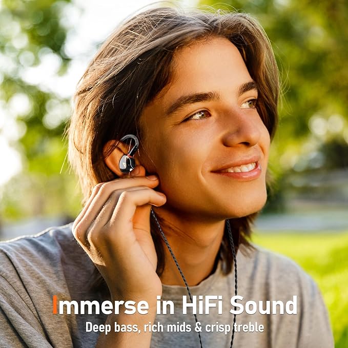 Vibes 202MC USB-C Wired Earbuds - USBC HiFi in Ear Headphones for iPhone 17/16/15 - Noise Isolating Ear Buds w/ Mic - Clear Sound, Deep Bass & Comfort-Fit Earphones - Silver Plated Cord, Carrying Case
