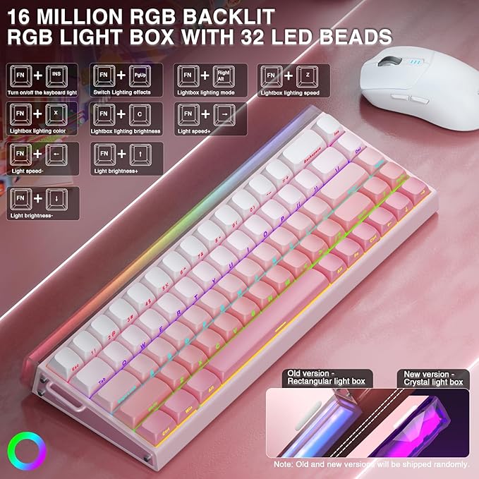 AULA Hero 68 HE 60% Wired Gaming Keyboard, Hall Effect Magnetic Switch Keyboard with Adjustable Actuation, Fast Trigger Mode, 8K Hz Polling Rate, 0.125ms Latency,RGB Backlit, Side Printed PBT Keycaps