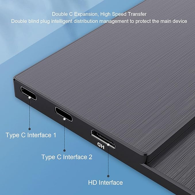 15.6 Inch Portable Monitor, 4K 3840 * Screen USB C HDMI Laptop Screen Extender, 60Hz Refresh Rate, 16:9 OLED Screen Computer Display for Laptops PCs for OS X