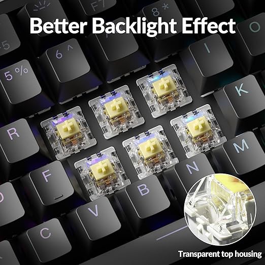Keychron Super Switch - 110PCS Banana Tactile Mechanical Keyboard Switches, Factory Pre-Lubed, 57gf Actuation, Double-Stage Spring, 5-Pin Hot-Swappable, SMD LED Compatible for Gaming & Office
