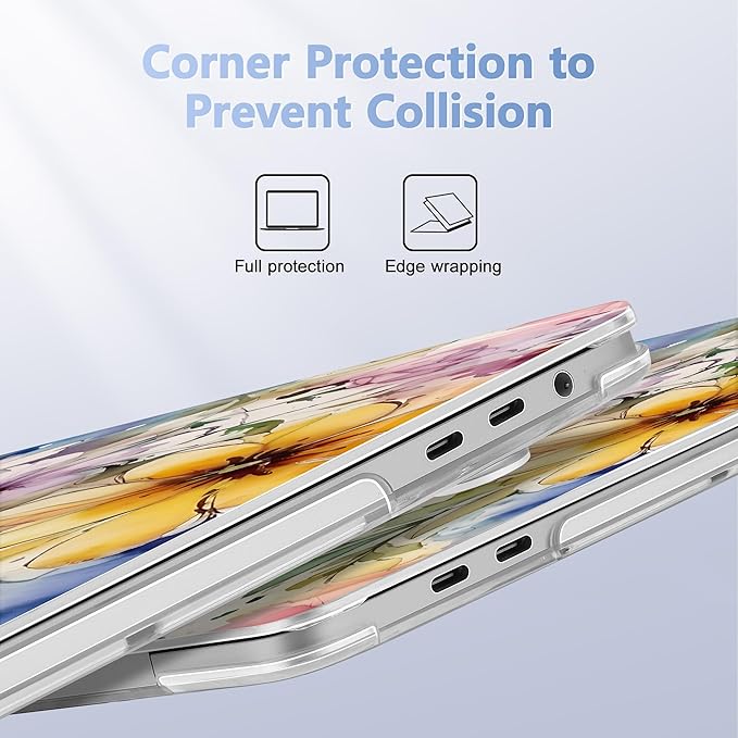 May Chen for MacBook Pro 16 inch A2141 2020 2019 Release, Screen Protector & Keyboard Cover Plastic Soft-Touch Case for MacBook Pro 16-inch with Touch Bar & Touch ID - Abstract Floral