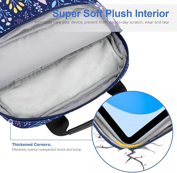 Dadanism 9-11 Inch Tablet Sleeve Bag Carrying Case with Shoulder Strap for iPad (A16) 11", iPad 10th Gen 10.9", iPad Air M4/Pro M5 11", iPad 9/8/7th 10.2", Galaxy Tab A11+ Plus 11", Night Blue