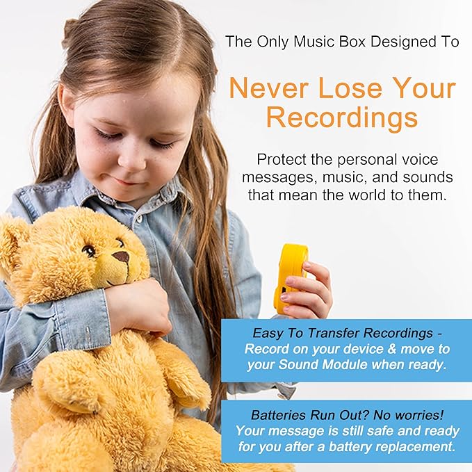 2+ Hr Voice Box for Stuffed Animals by Friendly Songs - This Sound Module can Hold 70+ MP3 Songs or MP3 Voice Recordings Inside The Voice Recorder for Stuffed Animals and Plush Teddy Bears