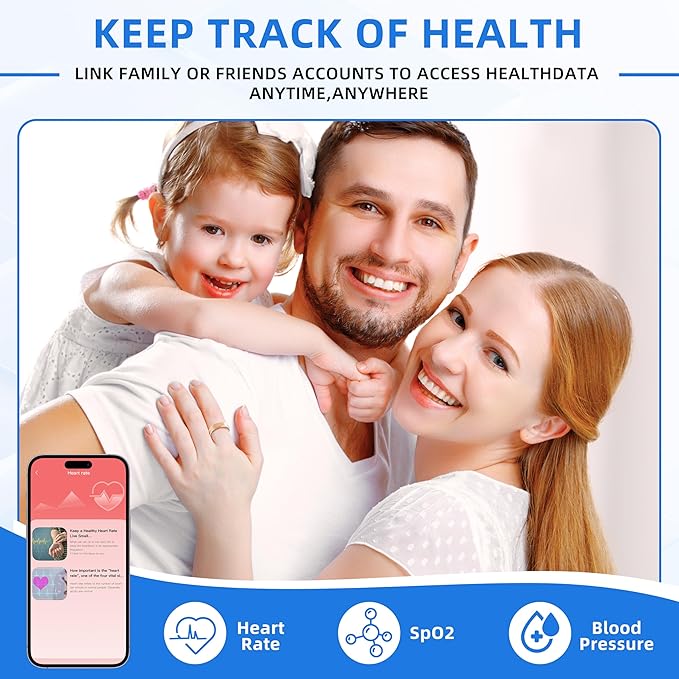Smart Ring Health Tracking, Sleep Tracking, Heart Rate, Blood Oxygen, Blood Pressure，Fitness Ring, Activity Monitoring, 5 Days Battery, 5ATM Waterproof, No Subscription (Gold, 8#)