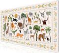 L-SPOUTTO Jungle Animal Desk Mat for Keyboard and Mouse,XXL Large Mouse Pad Non-Slip Keyboard Pad Waterproof Desktop Mat for Laptop Computer Work Game Home Office-Ivory/Beige