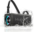 Hupoaf Speaker Bluetooth Wireless, 120W(Peak) Loud Outdoor Speaker with Deep Bass, IPX7 Waterproof, 20000mAh Power Bank/TWS/Portable Strap/EQ/Lightshow, Portable Speaker for Party/Camping/Beach/Garage