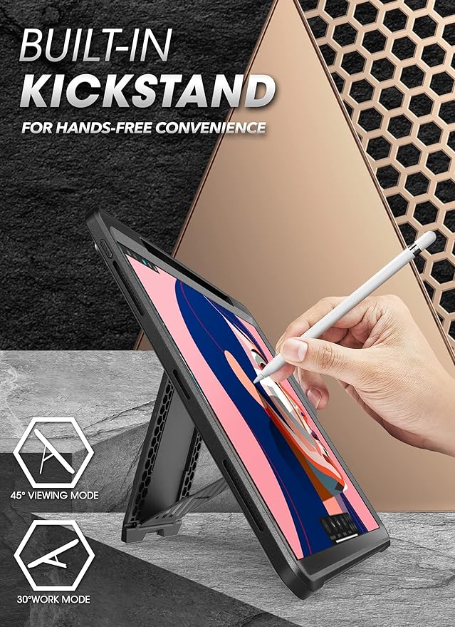 SUPCASE for iPad Pro 12.9 Inch Case 6th/5th/4th generation 2022/2021/2020 (Unicorn Beetle Pro), [Built-in Screen Protector & Stand & Pen Holder] Full-Body Rugged Cover for iPad Pro 12.9 Inch, Black