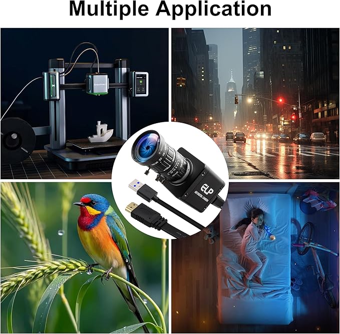 4K HDMI USB3.0 Simultaneous Output Camera H.264 High Speed 60fps Low Illumination Color Lightburn Webcam, 5-50mm 10X Zoom Manual Lens Plug & Play for Windows Linux Android Live Streaming