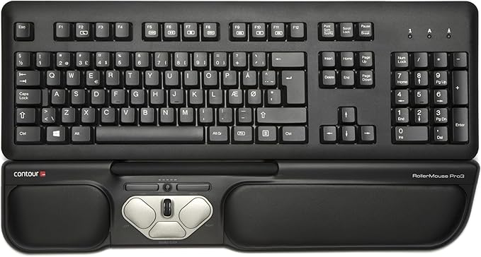 Contour RollerMouse Pro3: Ergonomic Design for RSI, Carpal Tunnel & Shoulder Pain, No Reach, No Grip, No Strain, Customizable Shortcuts, Adjustable Speed, Wired USB for Mac & PC