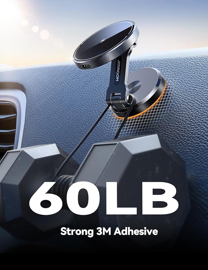 JOYROOM for MagSafe Car Mount Charger with Rotatable Charging Panel, 15W Fast Charging Metal Magnetic Phone Holder, Dashboard Wireless Charger for iPhone Car Mount for iPhone 17/16/15/14/13/12