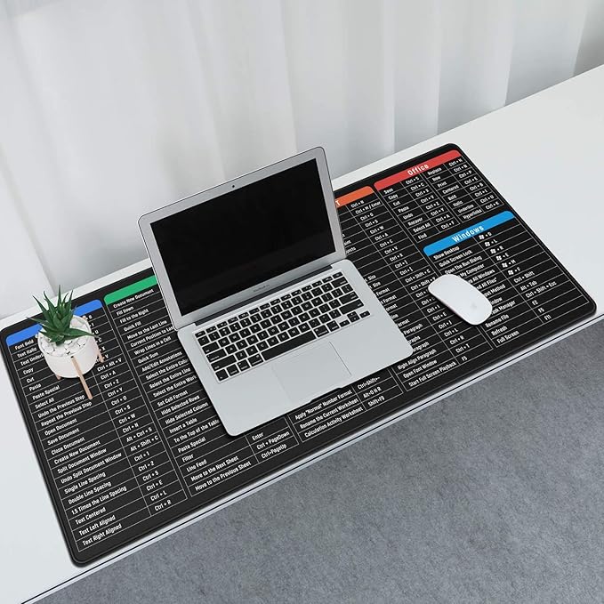 JIALONG Large Gaming Mouse Pad Desk Mat Office Software Excel Shortcuts Mousepad with Personalized Design Extended Size 35.4 X 15.7inches by Office Users