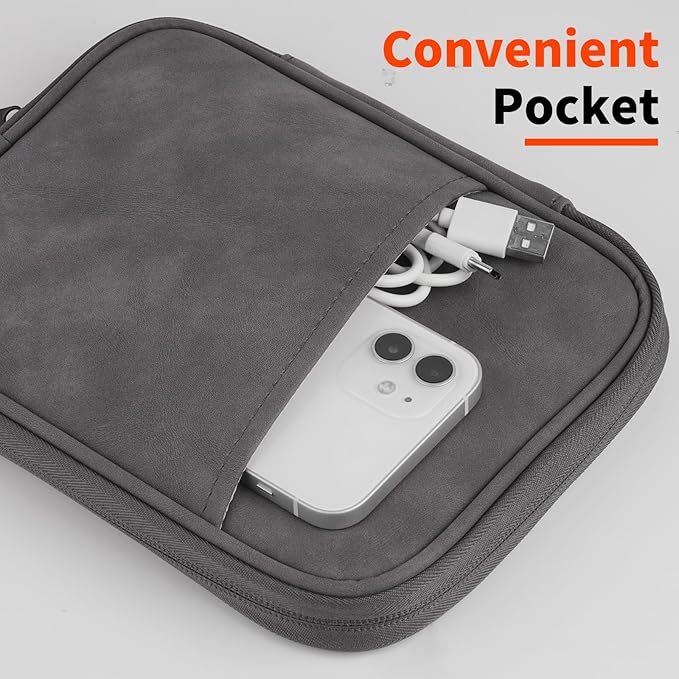 HoYiXi Universal Sleeve Bag for 6",6.8",7" Kindle Paperwhite/Colorsoft 2024-2012 Compatible with 6"-6.8" All-New Kindle/Kobo/Tolino/Sony,6" EReader with Anti-Drop Protective Cover,Grey